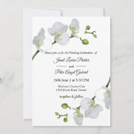 Allt i en Elegant vita orkidéer Bröllop Inbjudningar