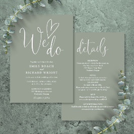 Allt i en för att vi ska stoppa Grönt Bröllop Inbjudningar