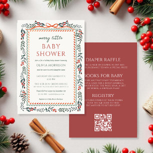 Allt i en glad liten baby shower röd slinga  inbjudningar