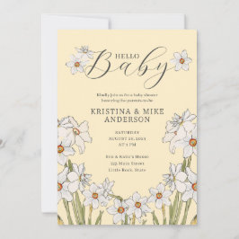 Allt i en Gult Vår Hej Baby Shower Inbjudningar