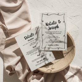 Allt i en hand, skriven Modern Ram Retro Bröllop Inbjudningar