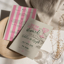 Allt i en handskriven, vismisk pastel Bröllop Inbjudningar