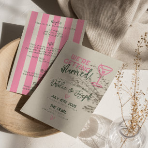 Allt i en handskriven, vismisk pastel Bröllop Inbjudningar