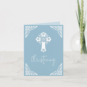 Allt i en inbjudan till baptism Kor Himmel Blue