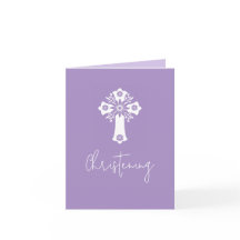 Allt i en inbjudan till baptism Kor Lilac