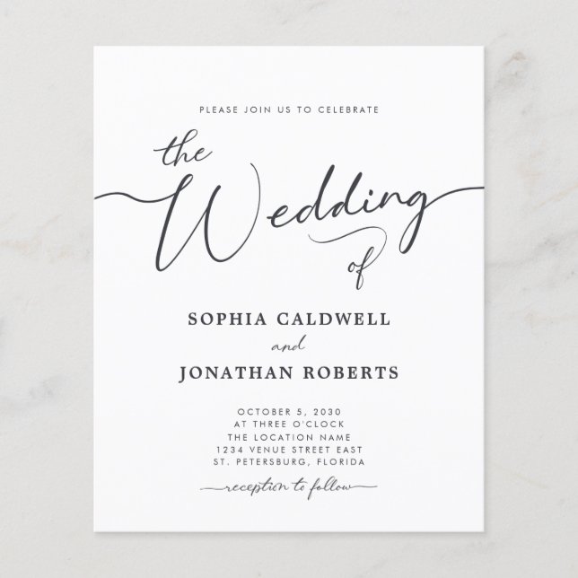 Allt i en inbjudan till en kalligrafi av budgeten (Framsida)