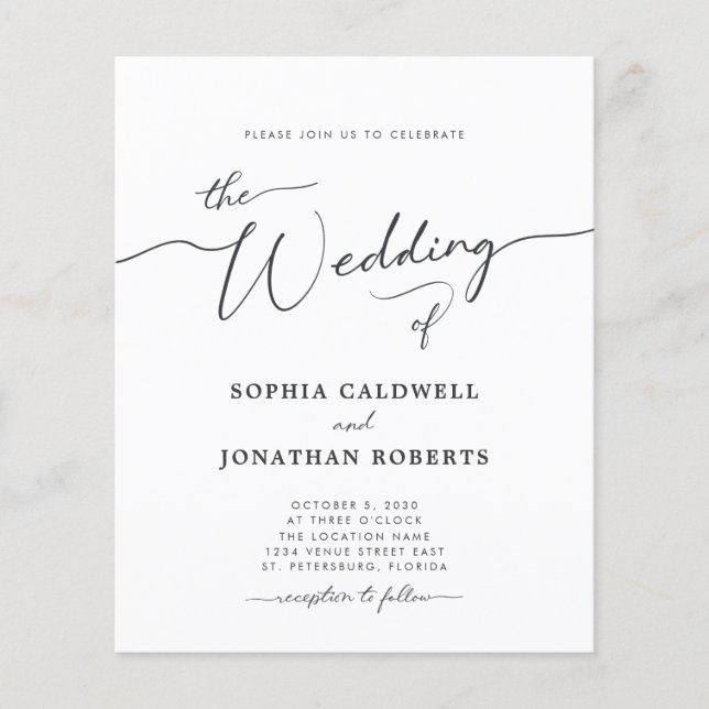 Allt i en inbjudan till en kalligrafi av budgeten (Framsida)