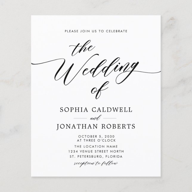 Allt i en inbjudan till en kalligrafi av budgeten (Framsida)