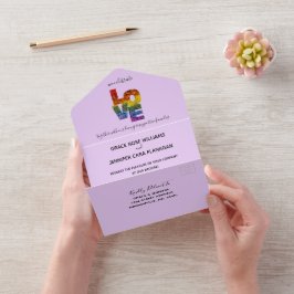 Allt i en KÄRLEK Lila Théme Samma Sex Bröllop
