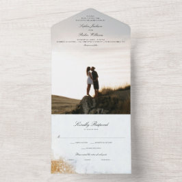 Allt i en klassisk Luxe Marble Wedding-inbjudan
