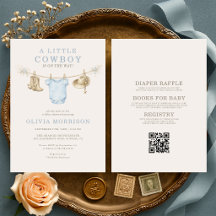 Allt i en liten cowboy klädstreck Baby Shower