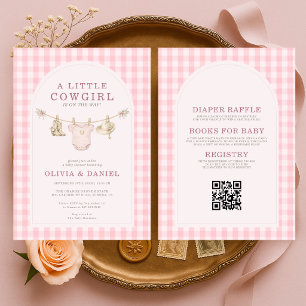 Allt i en liten cowgirlklänning Baby Shower Inbjudningar