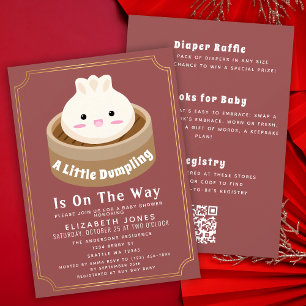 Allt i en liten dumplings baby shower QR-kod Inbjudningar