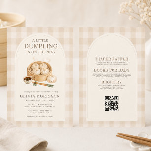 Allt i en liten dumplingsrandig babyfirande inbjudningar