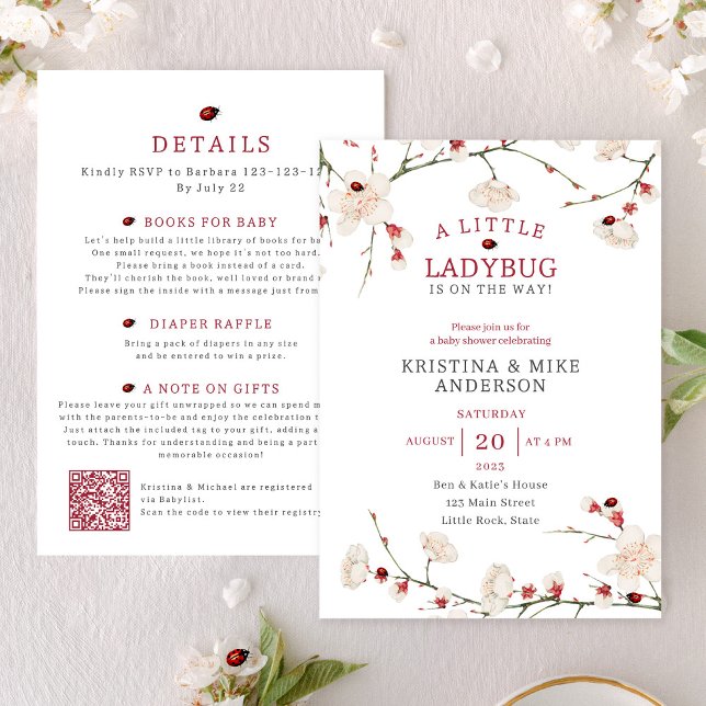 Allt i en liten Ladybug QR-kodsdusch Inbjudningar (Skapare uppladdad)