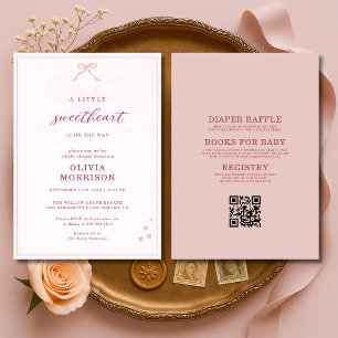 Allt i en liten sötnos med rosett Baby Shower Inbjudningar