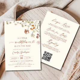 Allt i en liten Wildblomma Boho Baby Shower Inbjudningar