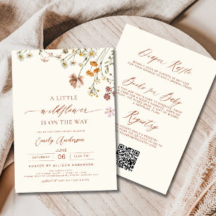 Allt i en liten Wildblomma Boho Baby Shower Inbjudningar