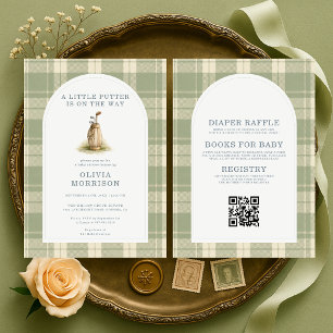 Allt i en Little Birdie Golf Plaid Baby Shower Inbjudningar