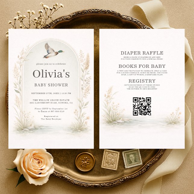 Allt i en mallard anka baby shower inbjudningar (Skapare uppladdad)