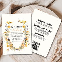Allt i en Mamma till Bee Wildblomma Baby Shower