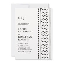 Allt i en Modern Boho Mudcloth Monogram Bröllop I