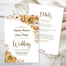 Allt i en Orange Blommigt Bröllop