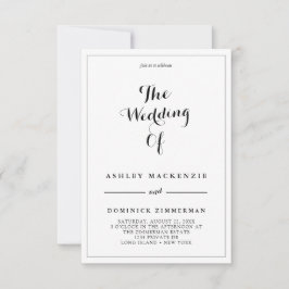 Allt i en OSA enkel Contemporary Bröllop Inbjudningar