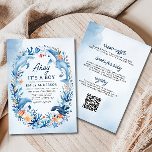 Allt i en pojke under Sea Blue Baby Shower Inbjudningar
