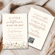 Allt i en QR-kod A Little Wildblomma Baby Shower