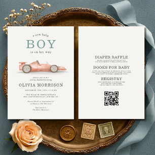 Allt i en racingbil Baby Shower Inbjudningar