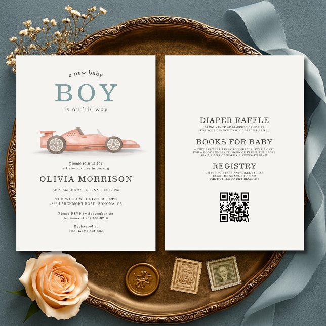 Allt i en racingbil Baby Shower Inbjudningar (Skapare uppladdad)