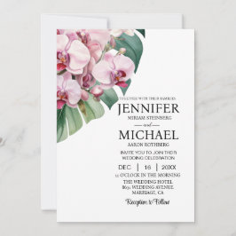 Allt i en Rosa Orchids bröllopsinbjudningar Inbjudningar