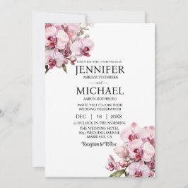 Allt i en Rosa Orchids bröllopsinbjudningar Inbjudningar