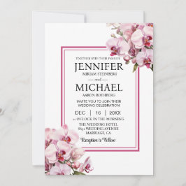 Allt i en Rosa Orchids bröllopsinbjudningar Inbjudningar