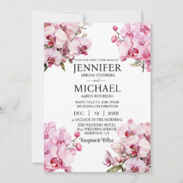 Allt i en Rosa Orchids bröllopsinbjudningar Inbjudningar