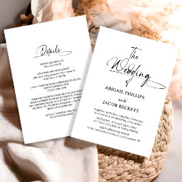 Allt i en Snyggt minimalistisk svart vit Bröllop Inbjudningar