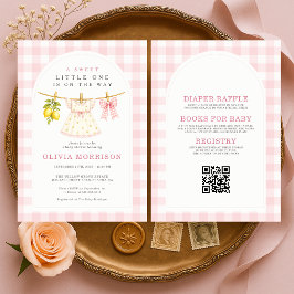 Allt i en söt lilla en citron flicka baby shower inbjudningar