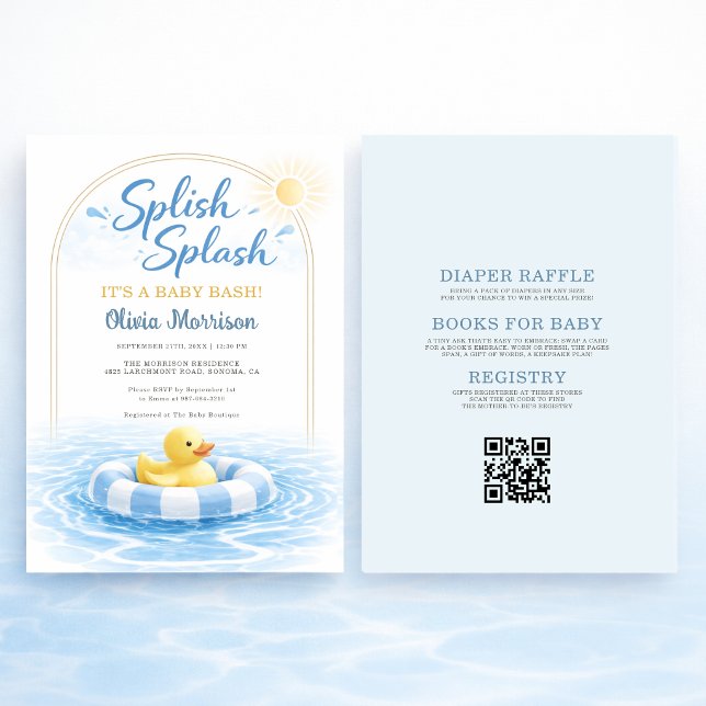 Allt i en Splish Splash Baby Bash Baby Shower Inbjudningar (Skapare uppladdad)