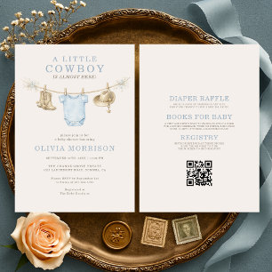 Allt i en vild väst liten cowboy baby shower inbjudningar