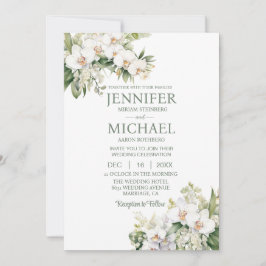 Allt i en vit Orchds bröllopsinbjudan Inbjudningar