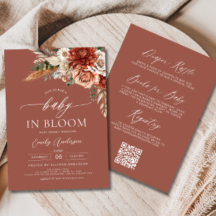 Allt i en Wildblomma Baby i Bloom Autumn Shower Inbjudningar
