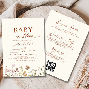 Allt i en Wildblomma Baby i Bloom Baby Shower Inbjudningar