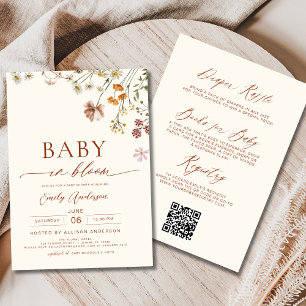 Allt i en Wildblomma Baby i Bloom Baby Shower Inbjudningar
