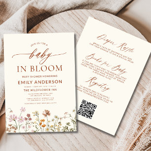 Allt i en Wildblomma Baby i Bloom Baby Shower Inbjudningar