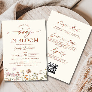 Allt i en Wildblomma Baby i Bloom Baby Shower Inbjudningar