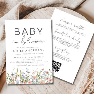 Allt i en Wildblomma Baby i Bloom Baby Shower Inbjudningar