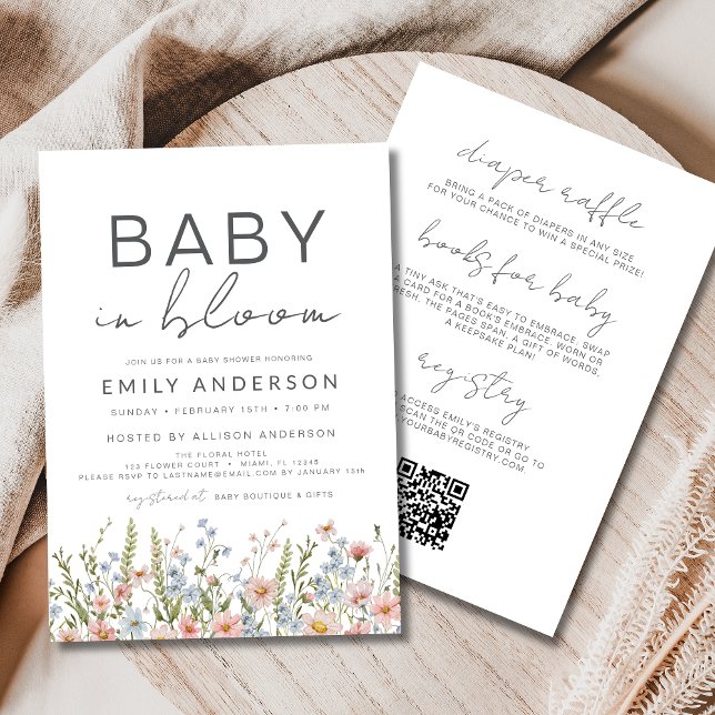 Allt i en Wildblomma Baby i Bloom Baby Shower Inbjudningar (Skapare uppladdad)