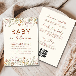 Allt i en Wildblomma Baby i Bloom Baby Shower Inbjudningar