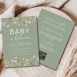 Allt i en Wildblomma Baby i Bloom Baby Shower Inbjudningar